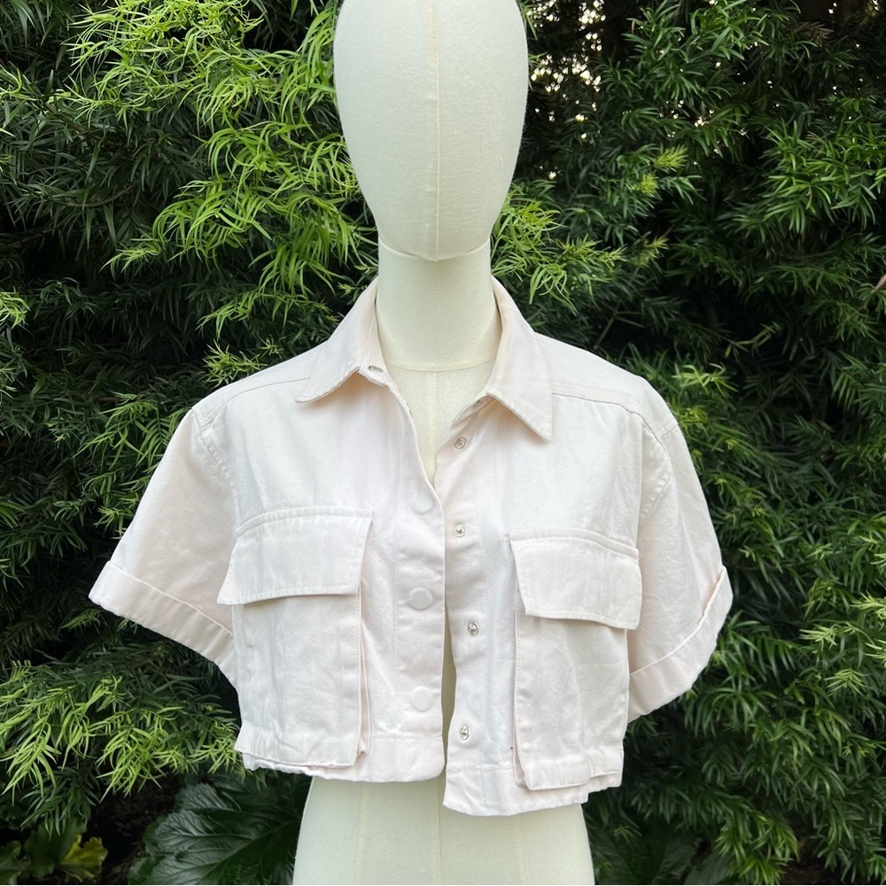ZARA Cropped button up thick shirt - Picture 4 of 5
